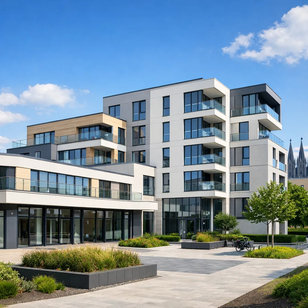 Modern real estate building exterior in Cologne