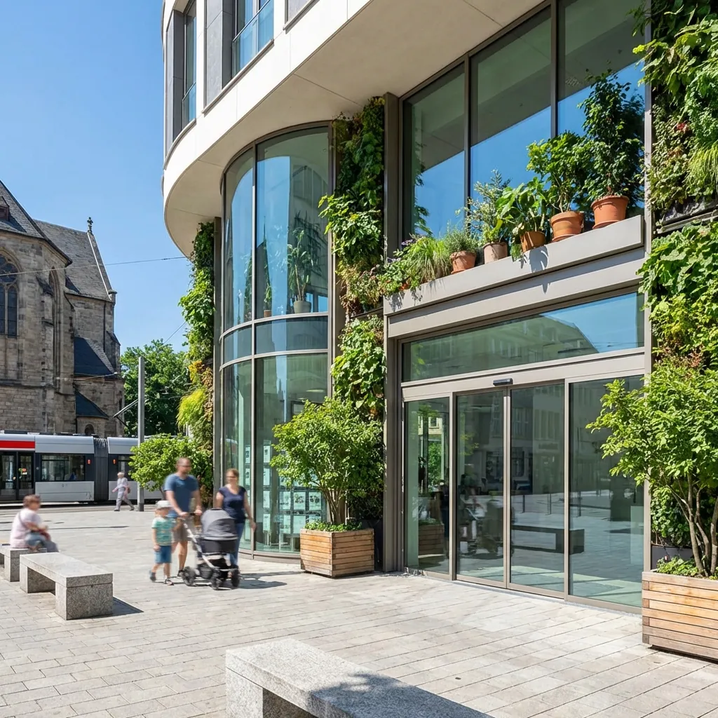 Modern real estate office entrance in Cologne